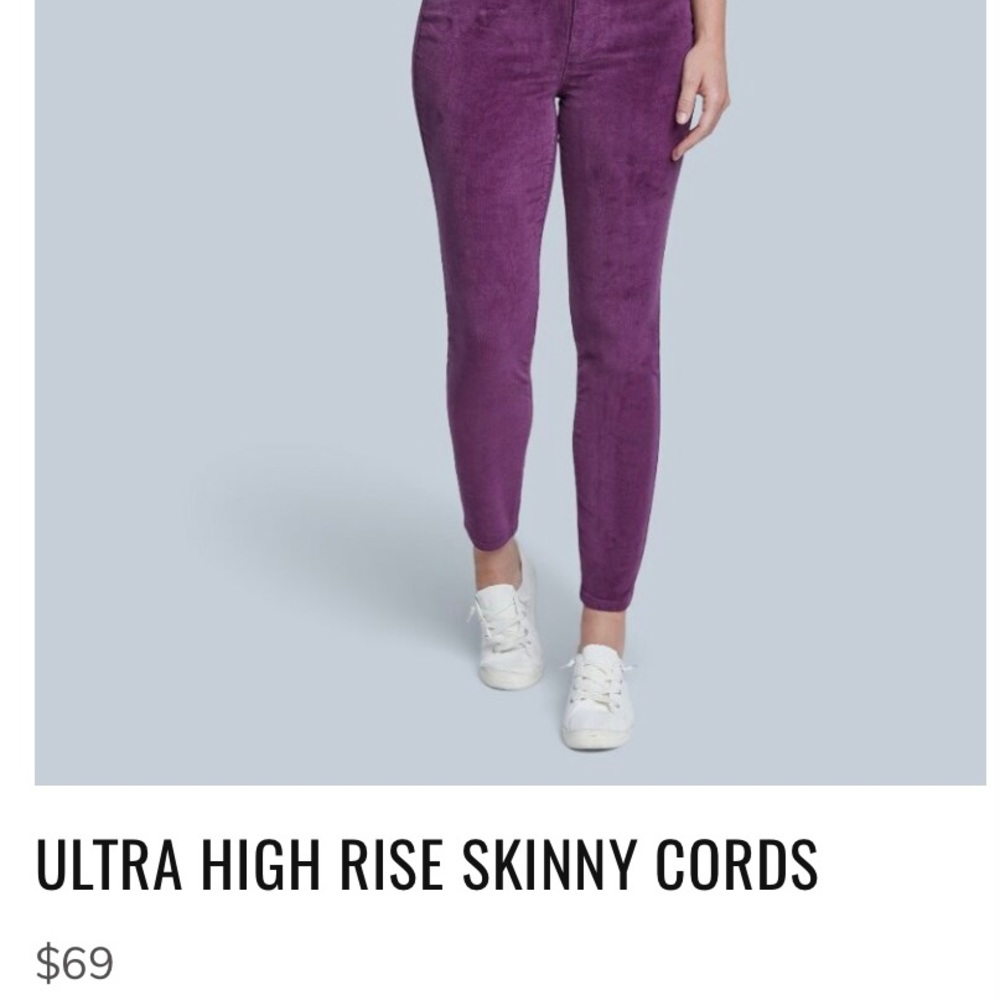 SEVEN7 ULTRA HIGH RISE SKINNY CORDS PLUM SZ 12